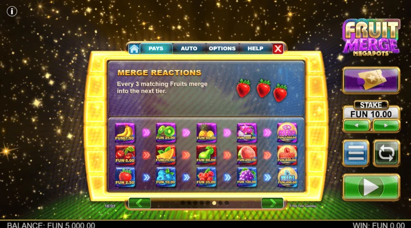 Fruit Merge Megapots - Hold and Spin Özelliğinde Meyvelerin Birleşmesi